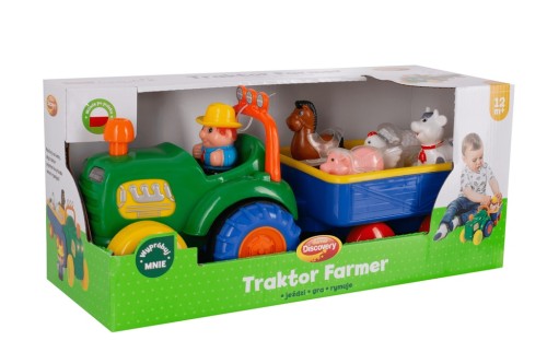 .Dumel Traktor Farmer z przyczepą i zwierzątkami